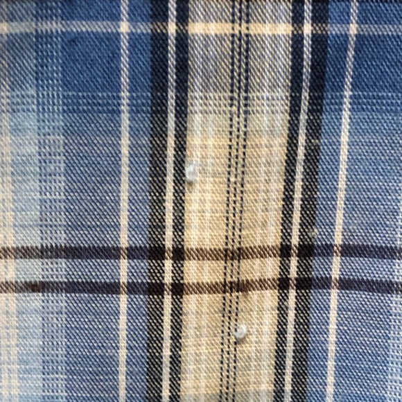 Plains Western Wear Men's Long Sleeve Pearl Snap Button Down Shirt Plaid Blue L - Picture 9 of 10